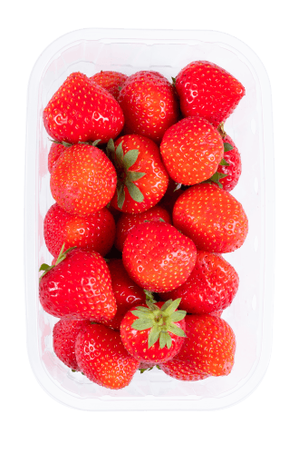 Foto van Hollandse aardbeien op witte achtergrond