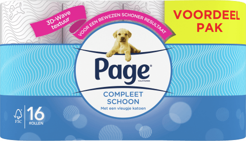 Foto van Page Toiletpapier compleet schoon op witte achtergrond