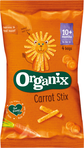 Foto van Organix Carrot stix 10+ mnd 4 st. op witte achtergrond