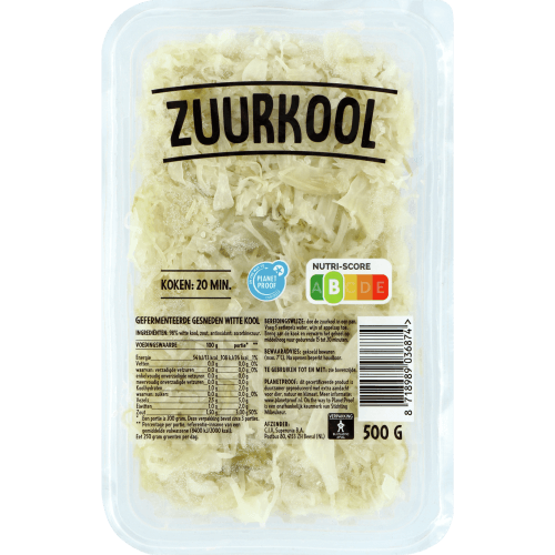 Foto van Zuurkool grootverpakking op witte achtergrond
