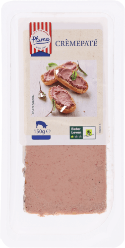 Foto van Pluma Creme pate op witte achtergrond