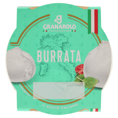 Foto van Granarolo Burrata op witte achtergrond