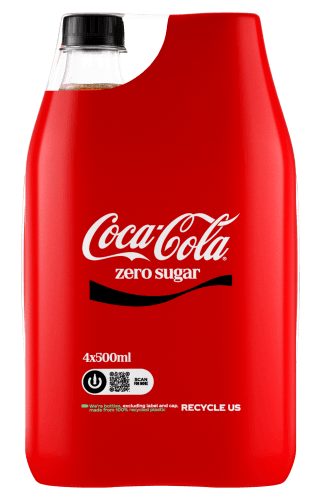 Foto van Coca-Cola Zero 4 x 50cl op witte achtergrond