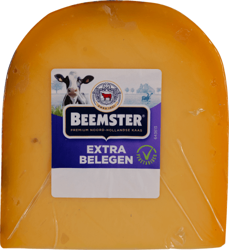 Foto van DekaVers Beemster kaas extra belegen 48+ op witte achtergrond
