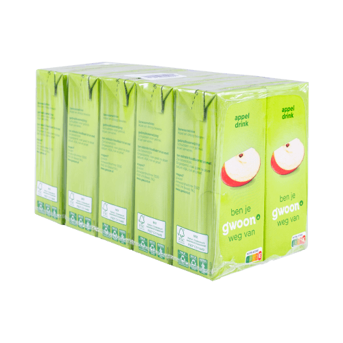 Foto van G'woon Appeldrink 10x200 ml op witte achtergrond