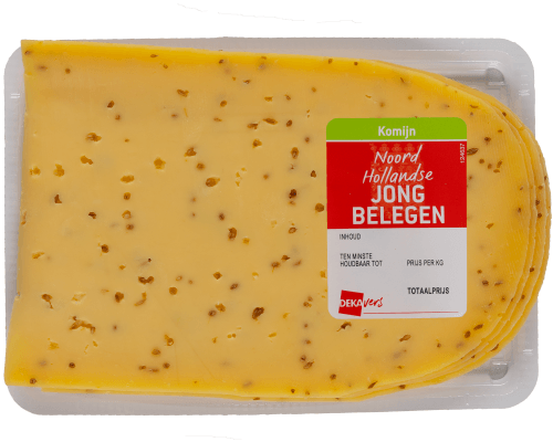 Foto van DekaVers Jong belegen komijn 48+ gesneden op witte achtergrond