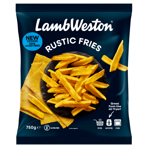 Foto van Lamb Weston Fries rustic op witte achtergrond