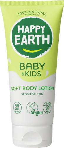 Foto van Happy Earth Baby & kids soft bodylotion op witte achtergrond