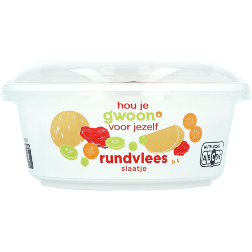 Foto van G'woon Rundvleesslaatje op witte achtergrond