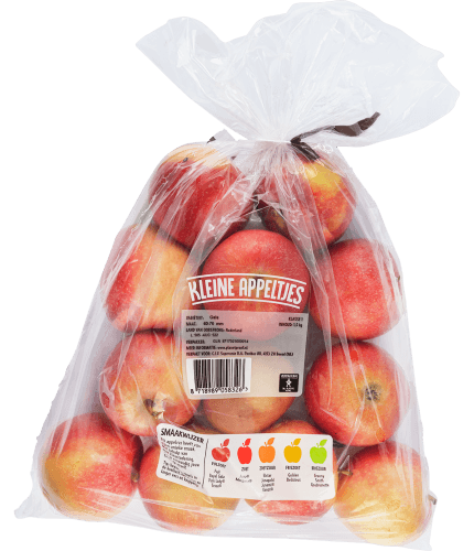 Foto van Kleine appeltjes verpakt op witte achtergrond