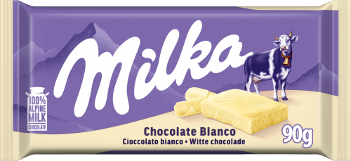 Foto van Milka Chocoladereep wit op witte achtergrond
