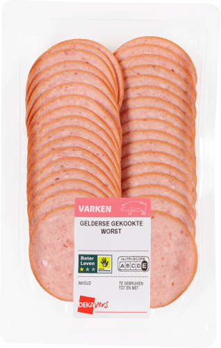 Foto van DekaVers Gelderse gekookte worst op witte achtergrond