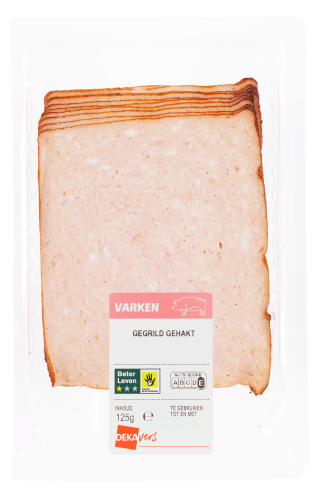Foto van DekaVers Gegrild gehakt op witte achtergrond