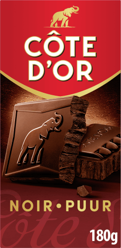 Foto van Côte d'Or Chocoladereep puur op witte achtergrond