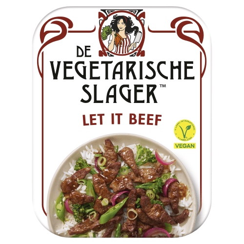 Foto van De Vegetarische Slager Let it beef op witte achtergrond