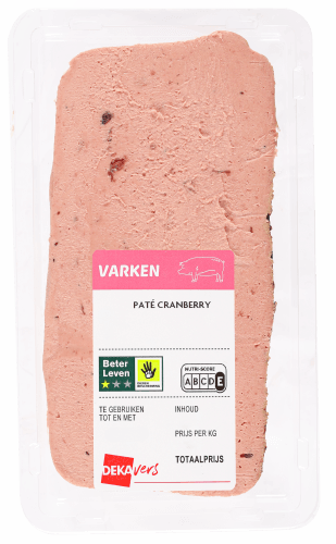Foto van DekaVers Pate cranberry op witte achtergrond