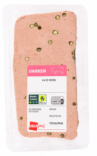 Foto van DekaVers Pate peper op witte achtergrond