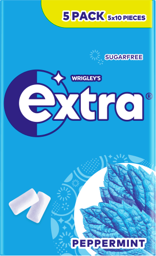 Foto van Extra Peppermint suikervrij 5-pack op witte achtergrond