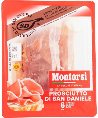 Foto van MONTORSI Prosciutto san danielle op witte achtergrond
