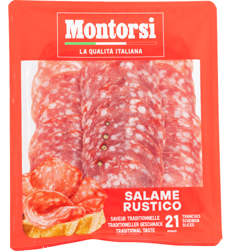 Foto van MONTORSI Salame rustico op witte achtergrond