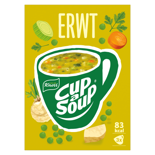 Foto van Knorr Cup-a-soup erwt 3 st. op witte achtergrond