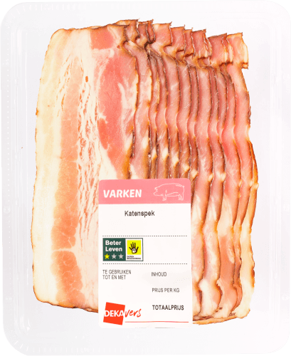 Foto van DekaVers Katenspek op witte achtergrond