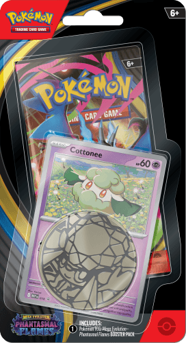 Foto van Pokemon checklane boosterpack flames op witte achtergrond