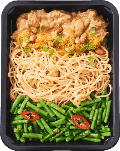 Foto van Exclusief kip sate op witte achtergrond
