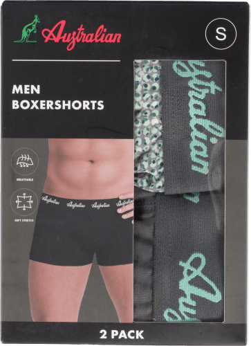 Foto van Australian Boxer print/uni 2-pack maat s t/m xxl op witte achtergrond