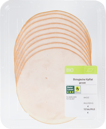 Foto van Bio Kipfilet op witte achtergrond