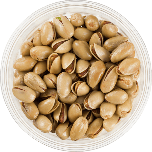 Foto van Notenbeurs Pistachios ongezouten op witte achtergrond