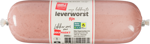 Foto van DekaMarkt Leverworst fijn op witte achtergrond
