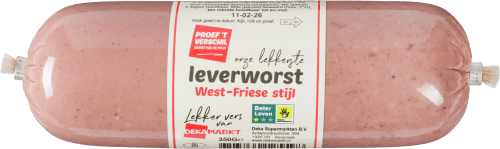Foto van DekaMarkt Leverworst west-friese stijl op witte achtergrond