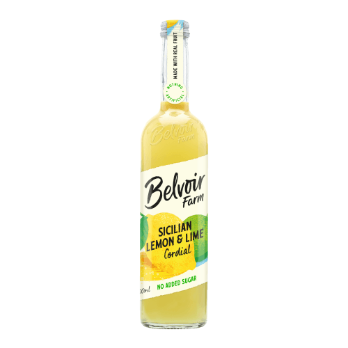 Foto van Belvoir Limonadesiroop sicilian lemon & lime op witte achtergrond