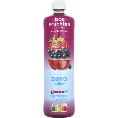 Foto van G'woon Bosvruchtenlimonade 0.0% op witte achtergrond