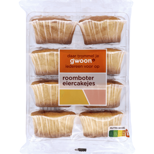 Foto van G'woon Eiercakejes roomboter 8 st. op witte achtergrond