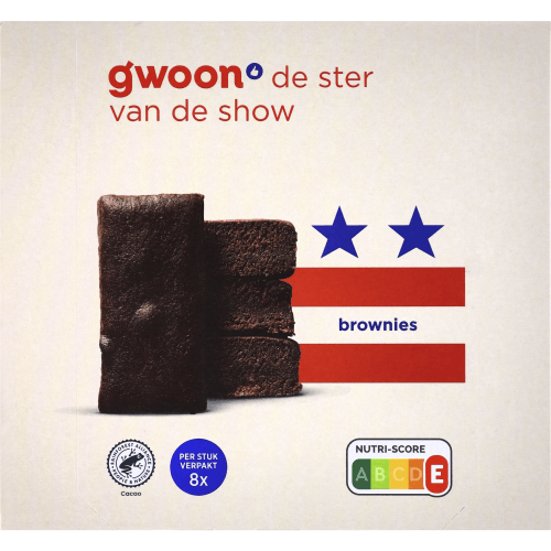 Foto van G'woon Brownies op witte achtergrond