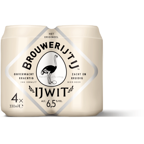 Foto van Brouwerij 't IJ Ijwit 4x33cl op witte achtergrond