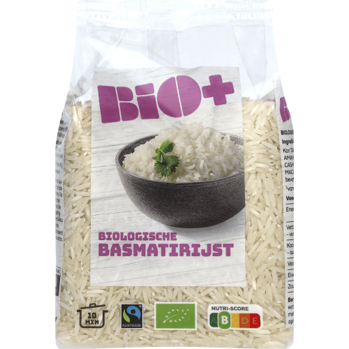 Foto van Bio+ Basmatirijst op witte achtergrond