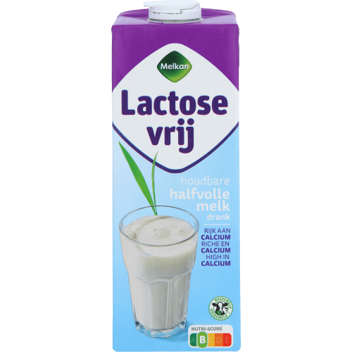 Foto van Melkan Houdbare melk halfvol lactosevrij op witte achtergrond