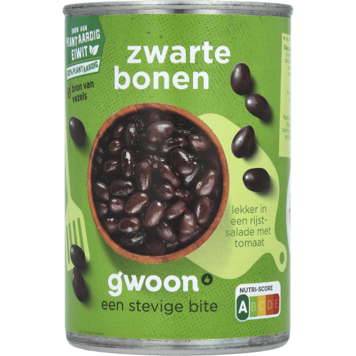 Foto van G'woon Zwarte bonen op witte achtergrond