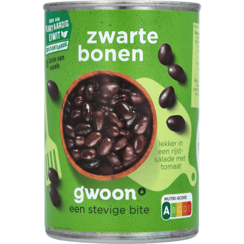 Foto van G'woon Zwarte bonen op witte achtergrond
