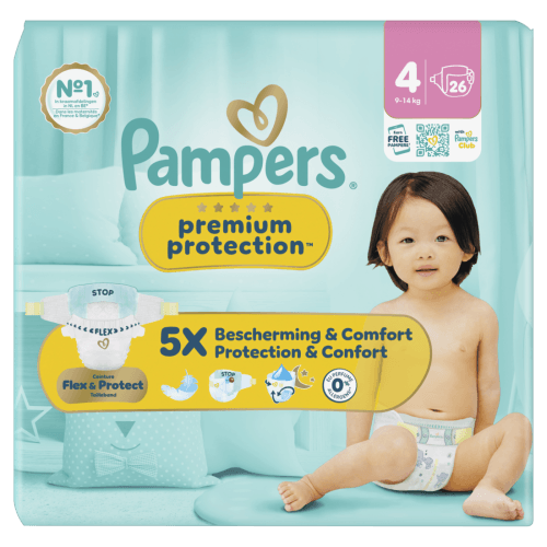 Foto van Pampers Premium protection maat 4 op witte achtergrond