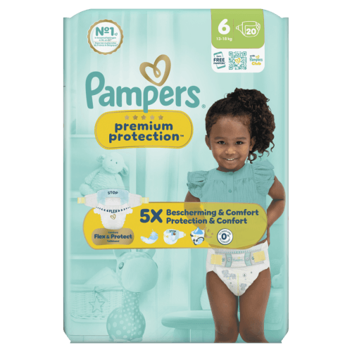 Foto van Pampers Premium protection maat 6 op witte achtergrond
