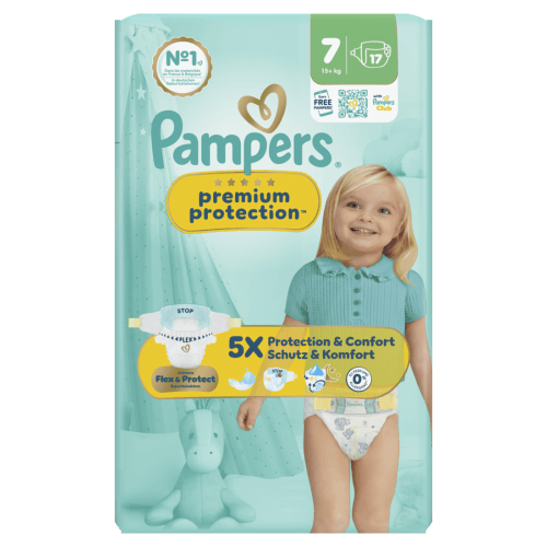 Foto van Pampers Premium protection maat 7 op witte achtergrond