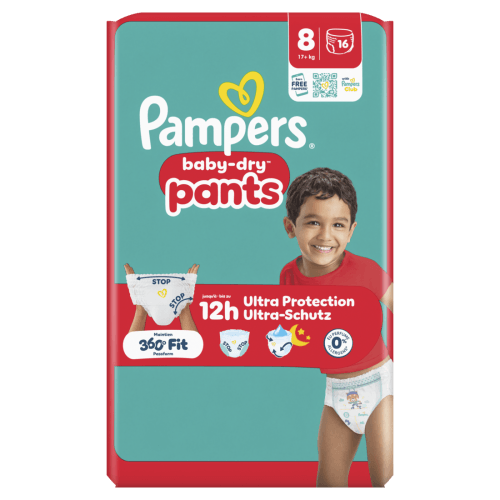Foto van Pampers Baby-dry pants maat 8 op witte achtergrond
