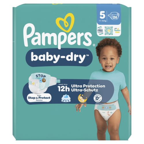 Foto van Pampers Baby-dry maat 5 op witte achtergrond