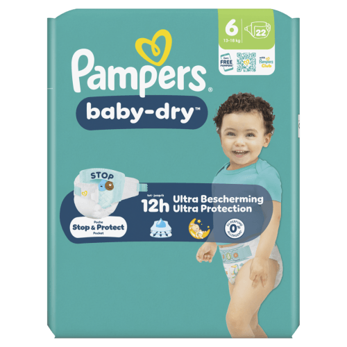 Foto van Pampers Baby-dry maat 6 op witte achtergrond