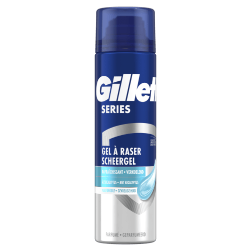 Foto van Gillette Scheergel sensitive cool op witte achtergrond