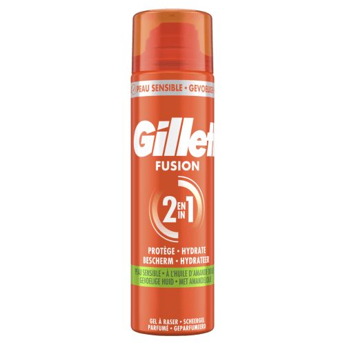 Foto van Gillette Scheergel fusion sensitive op witte achtergrond